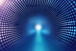 蓝色科技感点状光线隧道