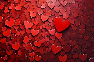 红色爱心背景 浪漫氛围