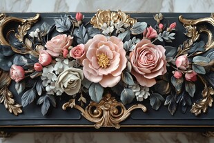 欧式雕花花卉装饰摆件