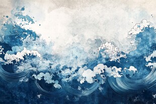 水墨海浪背景图