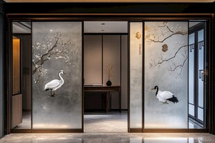 中式典雅玻璃门装饰艺术