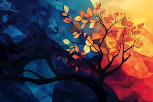 秋日幻彩树影