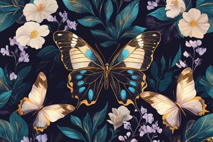 蝶舞花丛间的梦幻景致