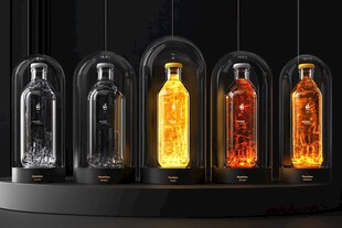 五款精美瓶身的创意展示