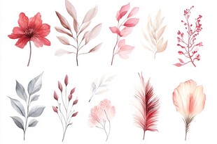 水彩花卉植物素材集合