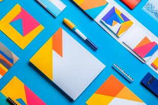 多彩几何文具创意组合