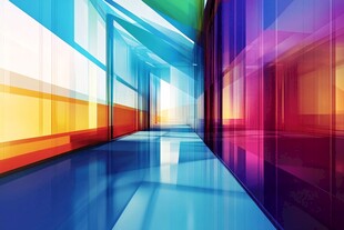 绚丽多彩的未来感走廊空间