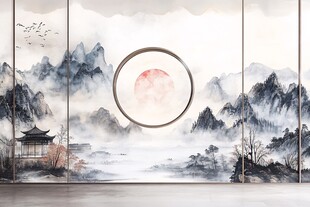 中式山水屏风意境之美