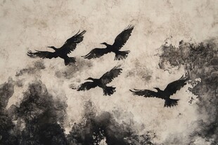 群鸦翱翔于混沌天际