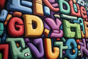 多彩立体字母创意视觉效果