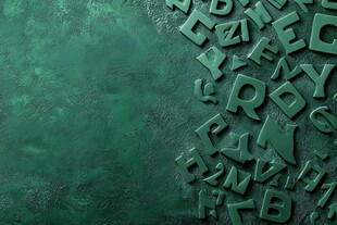 绿色立体字母背景纹理