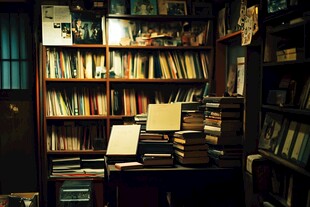 静谧书房 书籍堆砌的知识角落