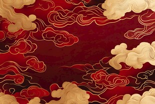 中式红金祥云传统背景图
