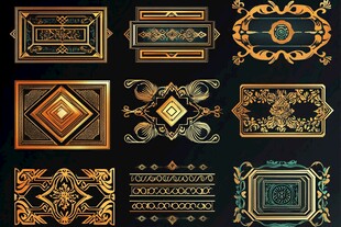 复古华丽金属装饰图案集合