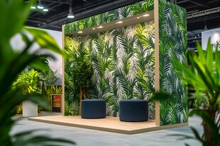 热带风绿植展台设计