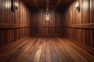 木质复古风格的空房间