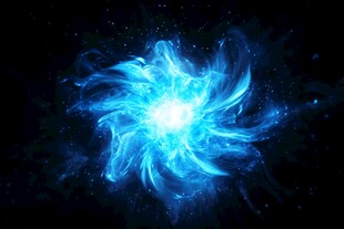 蓝色能量爆发特效画面