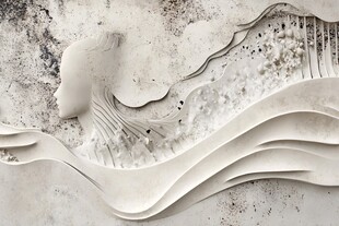 抽象艺术女性头像浮雕作品