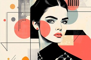 几何风时尚女性插画