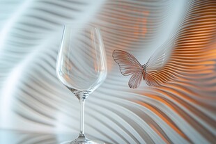 梦幻酒杯与灵动蝴蝶