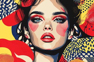 波普风时尚女性魅力肖像