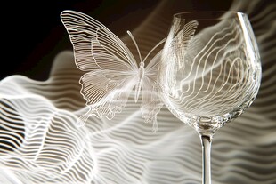 梦幻蝴蝶与剔透酒杯