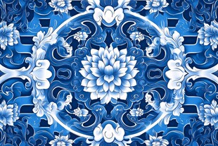 青花瓷传统花卉图案纹样
