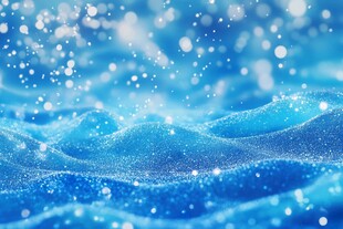 梦幻蓝色波光雪景背景