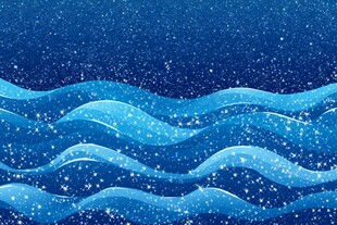 梦幻蓝色海洋星空背景图