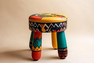 彩色几何图案创意小凳子