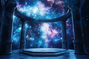 梦幻星空下的古典神秘空间