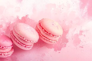 粉色马卡龙的甜蜜诱惑