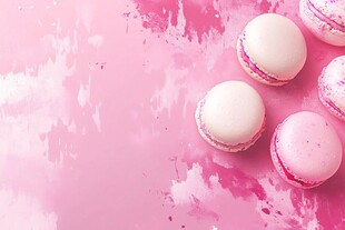 粉色系马卡龙甜蜜小点心