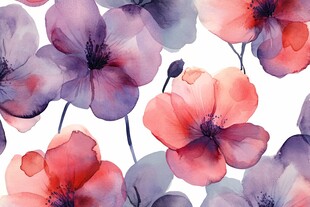 水彩花卉图案