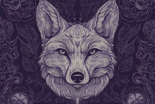 神秘狐狸图腾插画