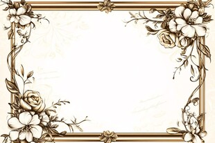 复古花卉边框装饰图案