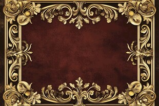 复古金色雕花边框背景图