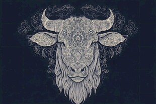 牛头图腾艺术插画