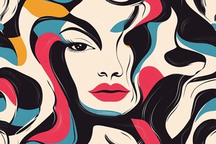 抽象风格女性艺术插画