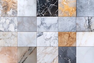 多样大理石纹理瓷砖展示