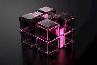 炫彩透明魔方三维立体展示