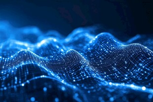 蓝色科技感数据波浪图案