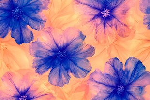 梦幻蓝紫花朵图案背景