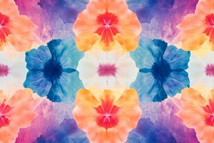 多彩花卉水彩无缝图案