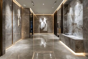 豪华大理石装饰的现代走廊