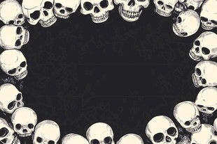 骷髅环绕的暗黑边框图案