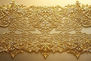 奢华金色刺绣花纹装饰