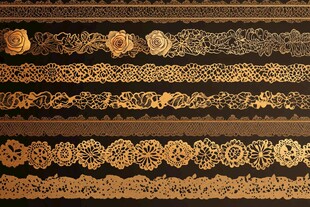 金色精美花边装饰图案集合