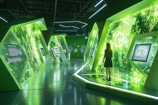 未来感绿植互动科技展厅