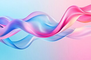 梦幻渐变飘带背景图